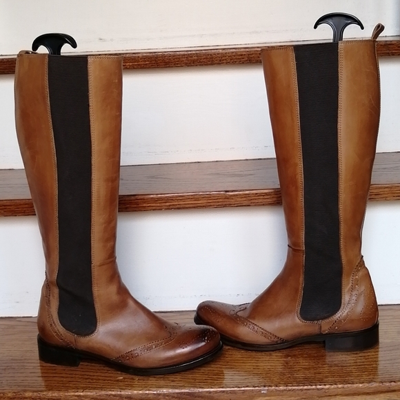 RON WHITE Brown Leather Boots Size 36.5 - Picture 3 of 10